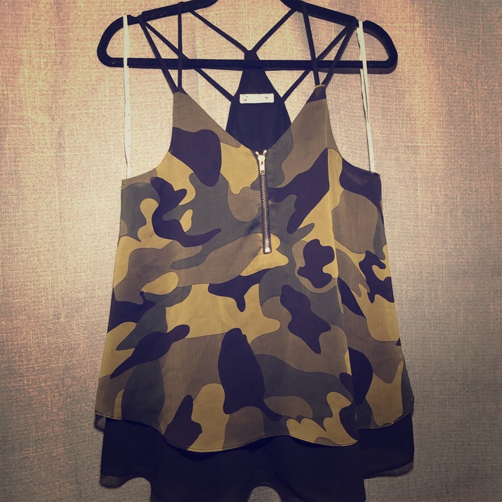 Dressy Camouflage Tank Top